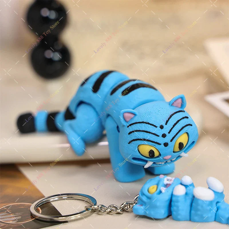 3D Printed Kpop Demon Hunters Flexi Figurine – Derpy Tiger Anime Movie Toy Model Ornament, Collectible Fan Gift