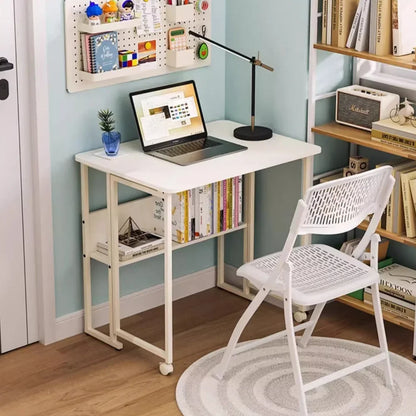 Foldable Computer Desk – Adjustable Laptop Desk for Home & Office, Space-Saving Multifunctional Folding Table