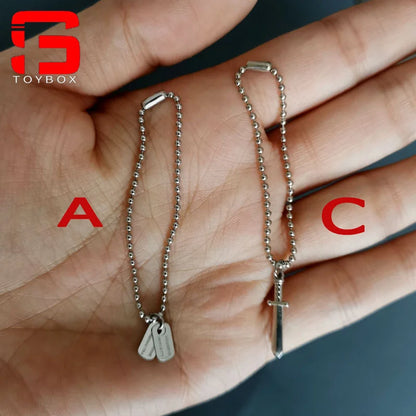 1/6 Scale Cross & Dog Tag Necklace – Soldier Accessory for 12-inch Action Figures