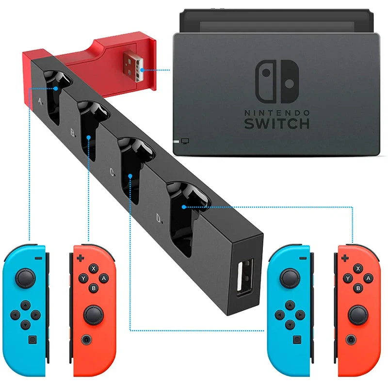 Nintendo Switch Joy-Con Controller Charging Dock — Stand & Holder Station for NS Joy-Con Game Controllers