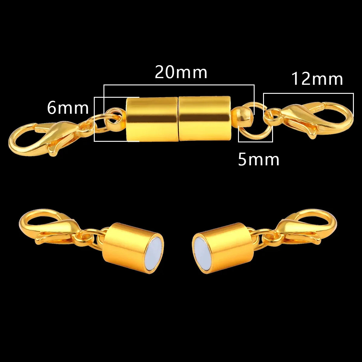 Magnetic Jewelry Clasps - Strong Buckle Connectors with Lobster Clasps for DIY Bracelets, Necklaces & Jewelry Making