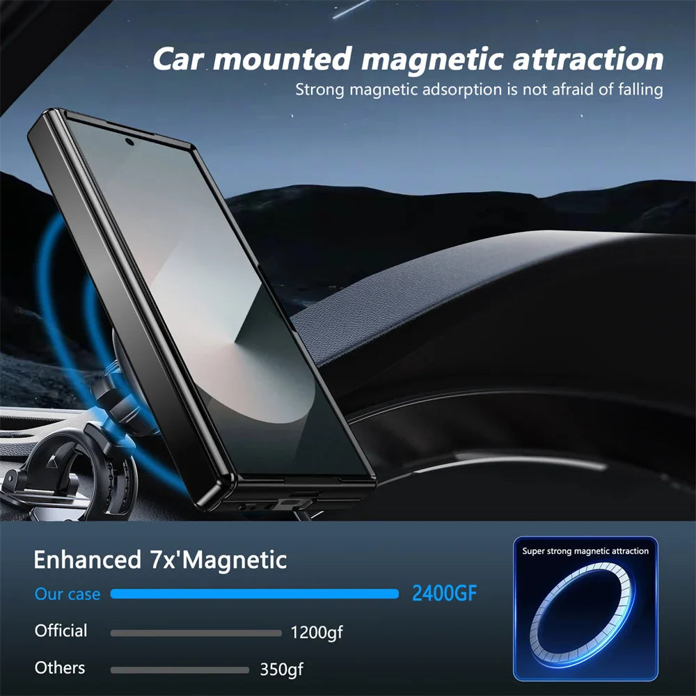 360° Rotating Magnetic Ring Case for Samsung Galaxy Z Fold 6/5/4/3 5G – Hinge Protection Phone Cover with Holder