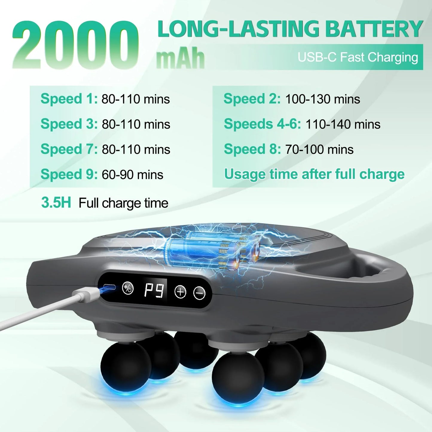 Six-Head Fascia Gun Massager — High-Frequency Electric Muscle Relaxation for Back, Waist, Legs, Shoulders & Full Body