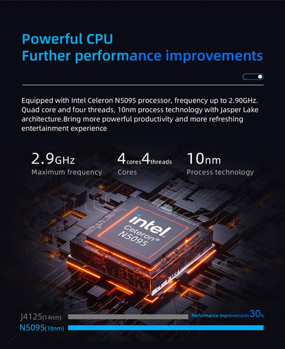 FIREBAT T8 Pro Plus Mini PC — Intel Celeron N5095/N100 Desktop, 8GB/16GB RAM, 256GB/512GB Storage, DDR4/DDR5, WiFi5 & BT4.2 Gaming Computer