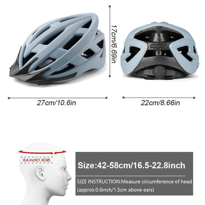 Bike Helmet for Adults - Lightweight with Adjustable Side & Chin Strap, Fits 58-62cm, Men & Women Cycling Accessories