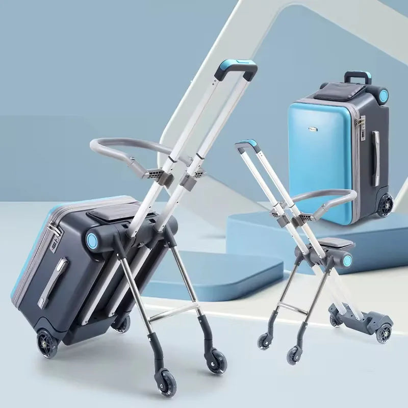 Kids Ride-On Stroller Travel Suitcase – Multifunction Waterproof & Wear-Resistant Luggage Trunk for Children