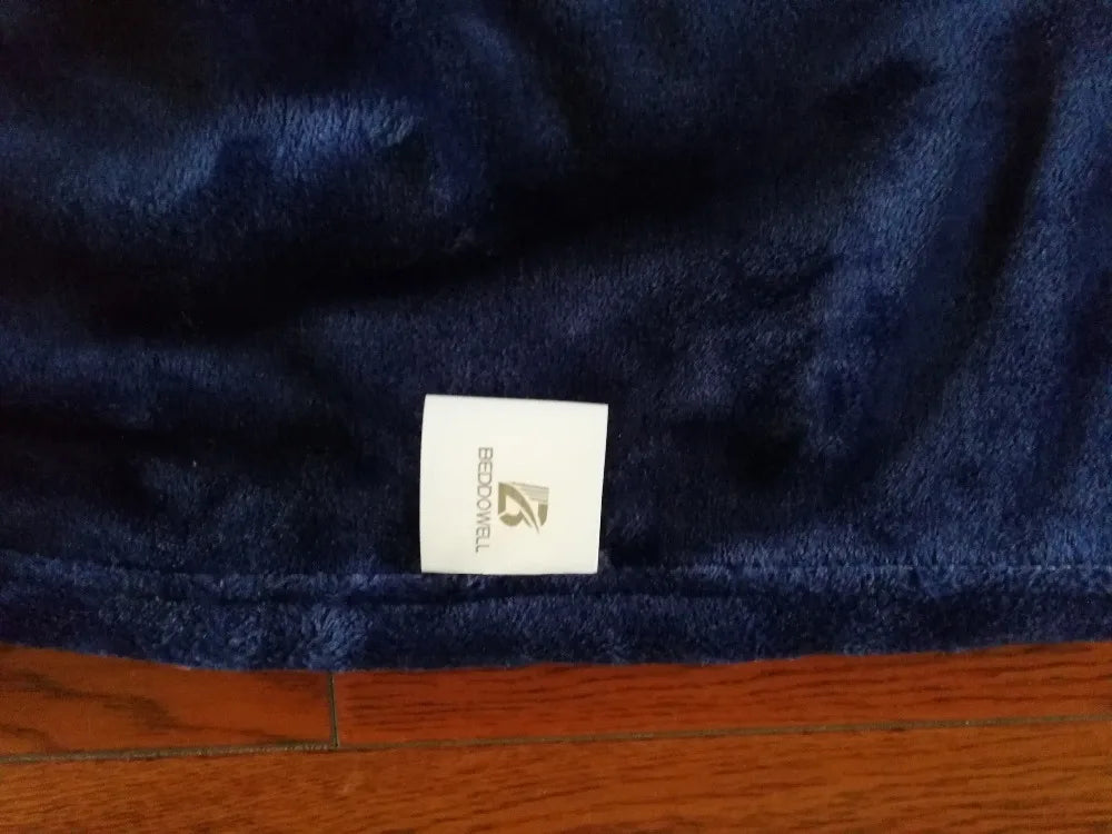 Winter Flannel Blanket – 230GSM Soft Solid Blue Coral Fleece Bedspread, Thin Warm Sofa Cover, Faux Fur Plaid Throw