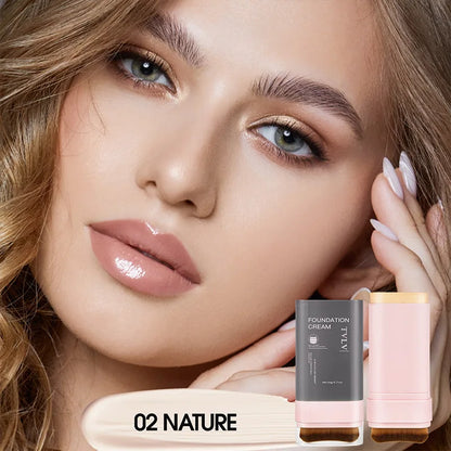 TVLV Concealing Foundation Stick — 5 Shades with Built-In Brush, Lightweight Cream Finish, Waterproof Makeup