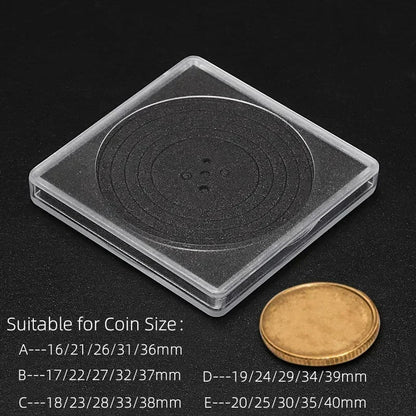 10PCS Plastic Square Coin Holder Capsules – Transparent Storage Containers for 16mm-40mm Coins, Small Round Coin Display Boxes
