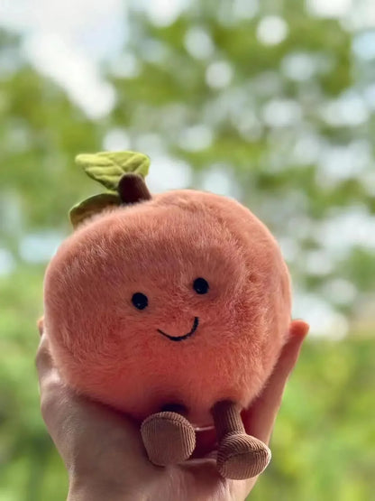 Kawaii Peach with Legs Doll – Smiling Face Fruit Cosplay Cushion, Sofa Decor, Perfect for Kids' Birthday Gifts