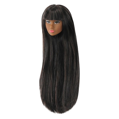 1/6 Supermodel Doll with Movable Joints – Flat Bangs Straight Hair Body & Head Accessories (White/Normal/Black Skin)
