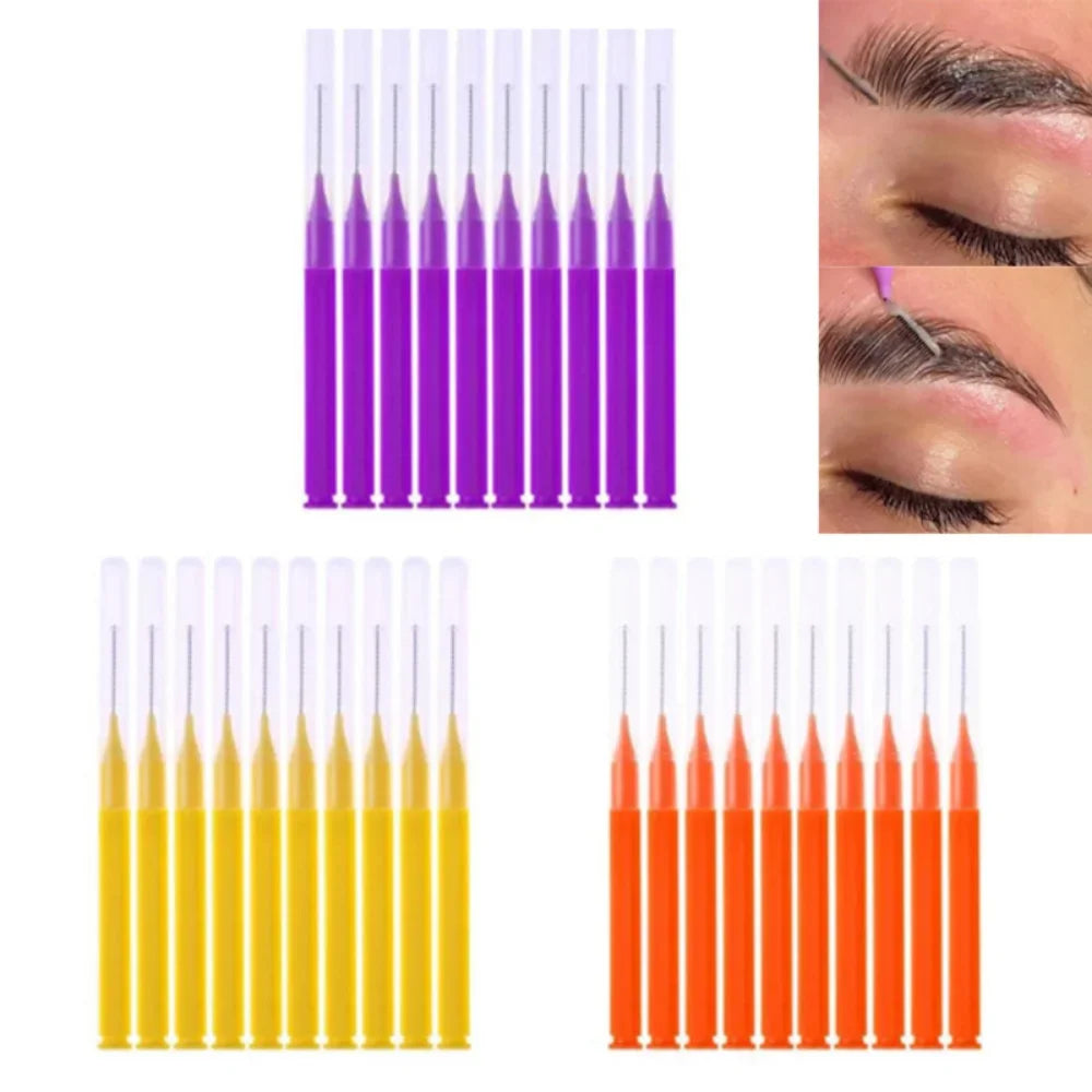 20Pcs Mini Eyebrow Brush - Disposable Brow Lifting Brushes, Bendable Micro Eyelash Applicators, Makeup Tools