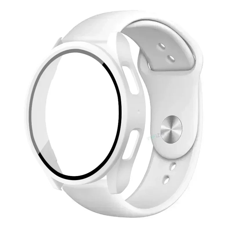 Samsung Galaxy Watch 7/6/5/4 Accessory Set – Tempered Glass Screen Protector, Silicone Strap & Protective Case (40mm/44mm, 2-Pack)