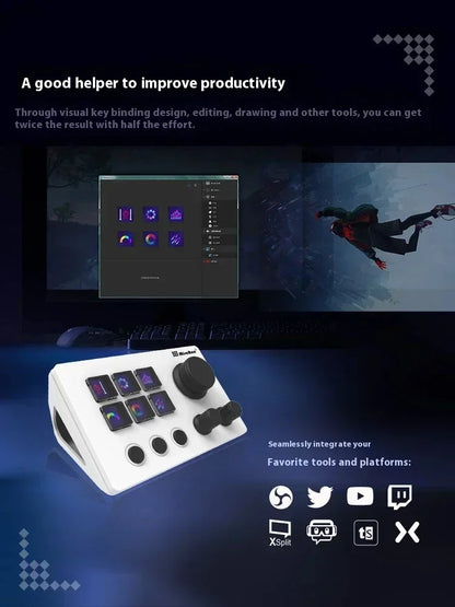 Mirabox N3 Streamdeck Keypad – Custom Macro Mini Keyboard with Screen & Knob Visual Desktop Console