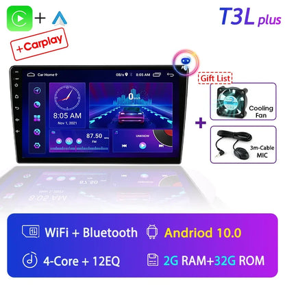Srnubi 2DIN Car Radio Android 12 – Universal 7"/9" CarPlay Multimedia Player for Nissan, Honda, Toyota, Lada, Volkswagen, Hyundai
