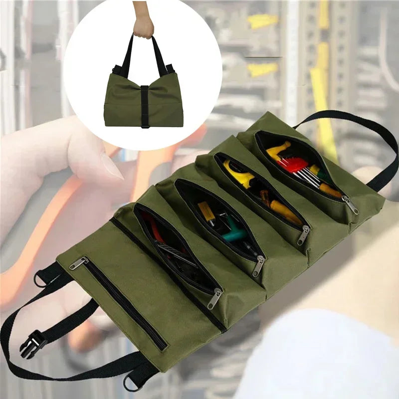 Multi-Purpose Professional Tool Bag – High-Quality Multi-Pocket Roll-Up Hardware Tools Organizer, Portable Small Tool Pouch