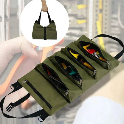 Multi-Purpose Professional Tool Bag – High-Quality Multi-Pocket Roll-Up Hardware Tools Organizer, Portable Small Tool Pouch