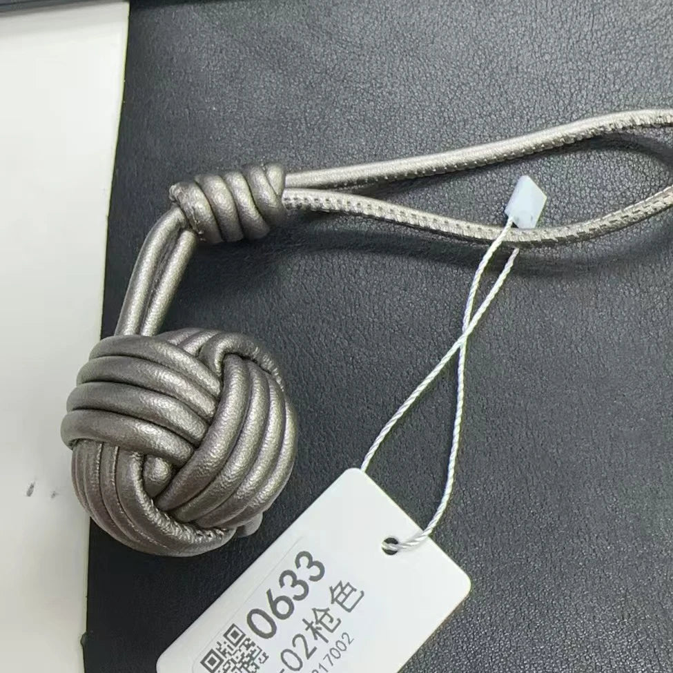 Luxury PU Leather Handmade Weave Ball Bag Pendant – Fashionable Handbag Charm Accessory, Creative Decorative Keychain Gift for Women