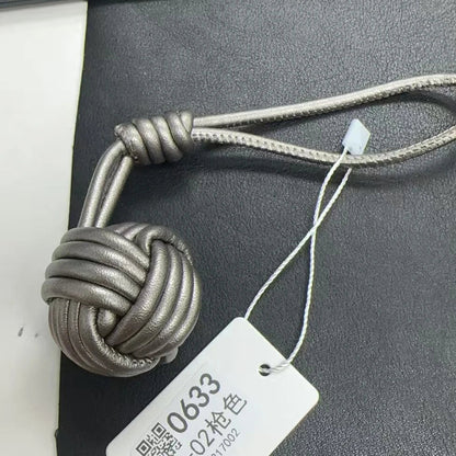 Luxury PU Leather Handmade Weave Ball Bag Pendant – Fashionable Handbag Charm Accessory, Creative Decorative Keychain Gift for Women
