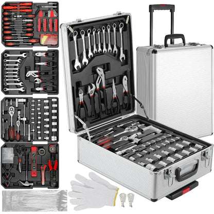 799PCS Home Repair Tool Set – Professional Mechanic Socket & Wrench Kit with Trolley Case for Household & Daily Maintenance