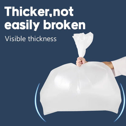 50PCS White Large Plastic Garbage Bags – Thickened Transparent Disposable Storage Bags for Bedding & Household Use