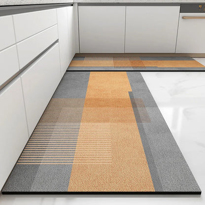 Luxury PVC Leather Kitchen Mat – Waterproof, Non-Slip, Washable Floor Rug for Home Decoration