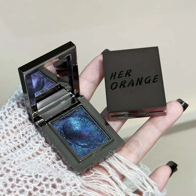 Chameleon Dark Green Eyeshadow Palette – Sparkling Pearlescent Mashed Potato Eye Shadow for Brightening Makeup