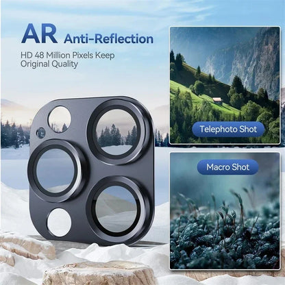 Metal Armor Camera Lens Protector Glass for iPhone 14, 15 Pro Max – Full Cover Protective Film for Back Lens – iPhone 15, 14 Plus Compatible