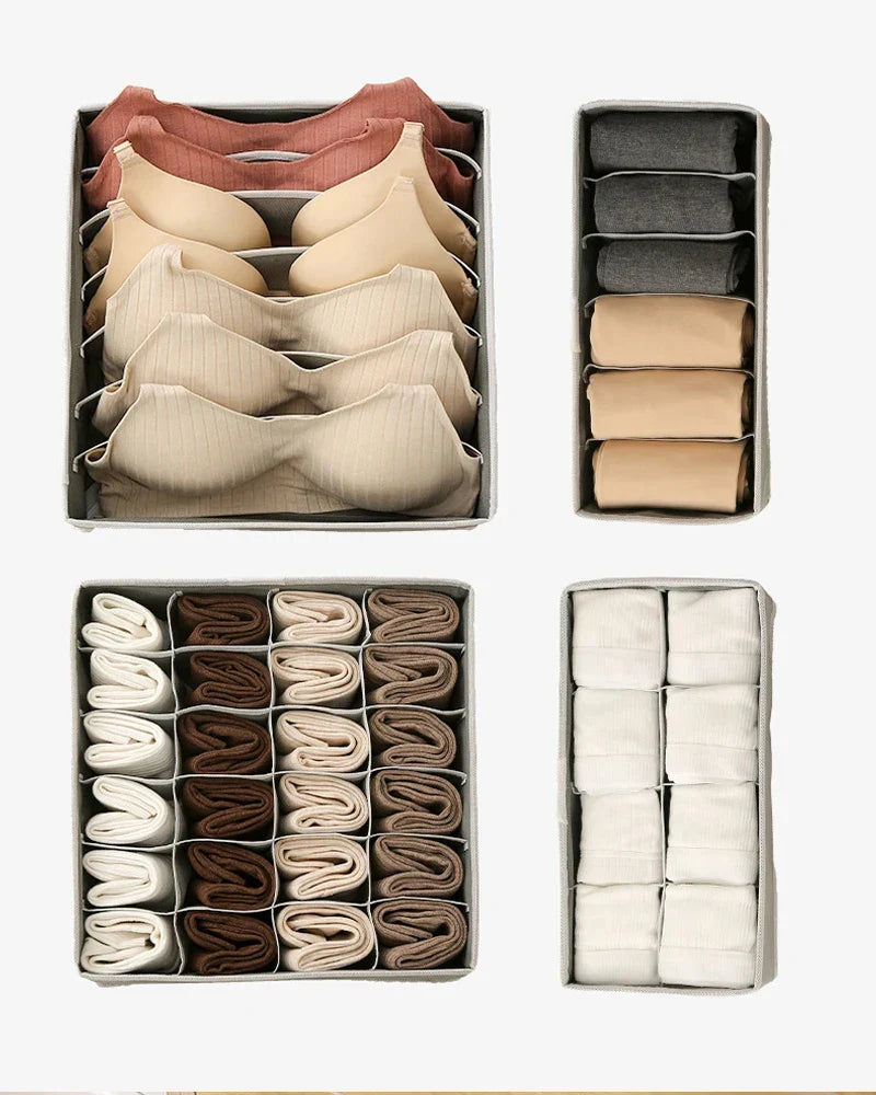 Foldable Underwear Drawer Organizer Box – Storage Case for Socks, Bras, Pants, Scarves, and Ties