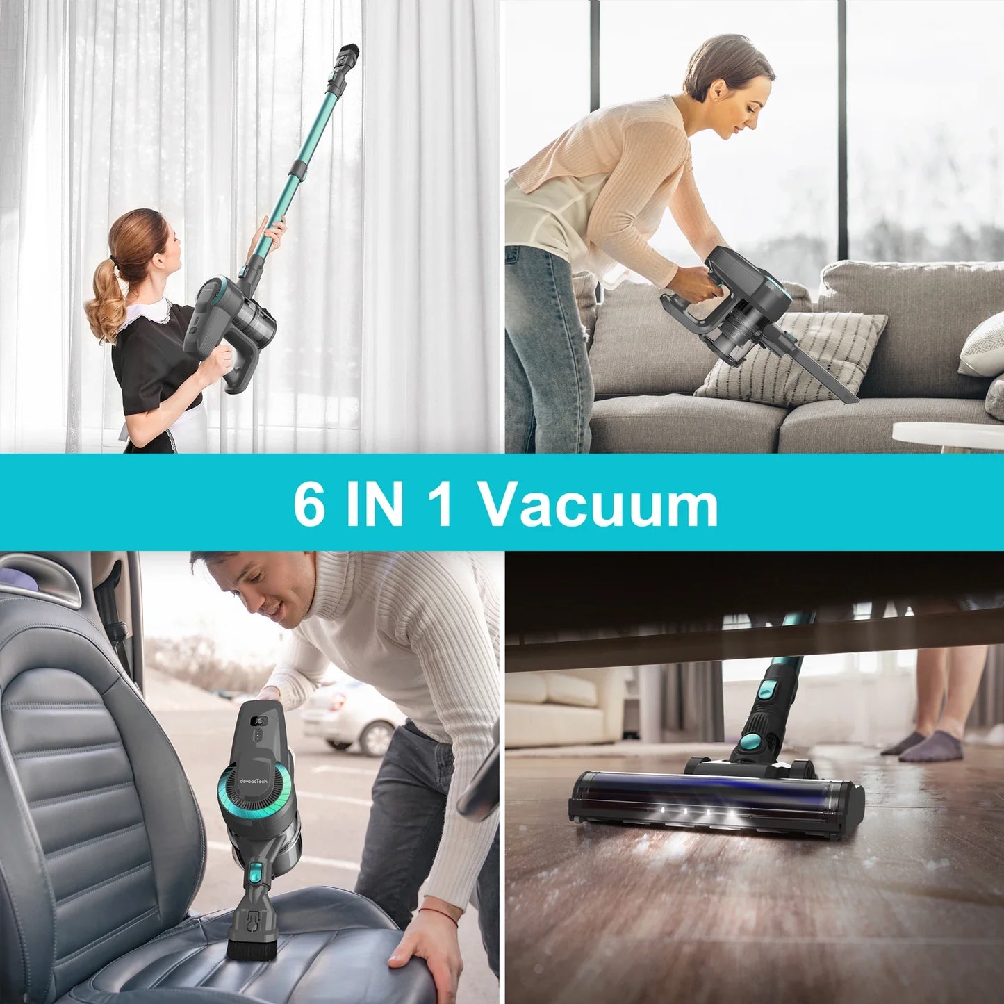 YISORA N300 Cordless Upright Vacuum Cleaner - 20KPa Lightweight Stick Vacuum for Carpet, Hard Floor, Car, Pet Hair