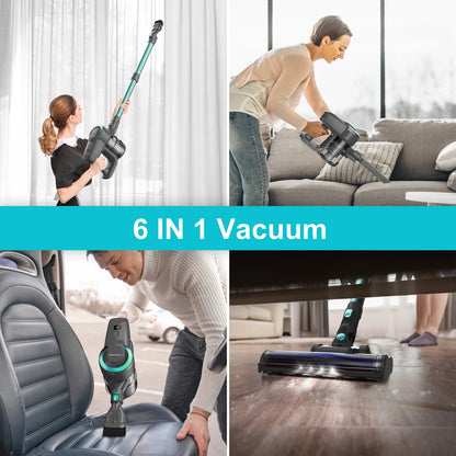 YISORA N300 Cordless Upright Vacuum Cleaner - 20KPa Lightweight Stick Vacuum for Carpet, Hard Floor, Car, Pet Hair
