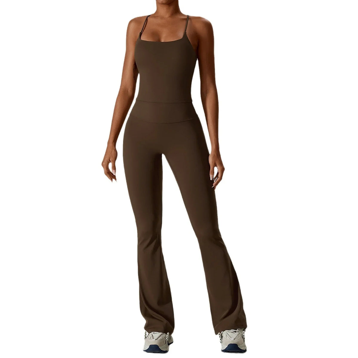 Ultimate Gym Set: NCLAGEN Women's 2pcs Tight Fitting Yoga Suit - Breathable Workout T-Shirts, Bra Tank Top, and Loose Bell-bottoms Leggings