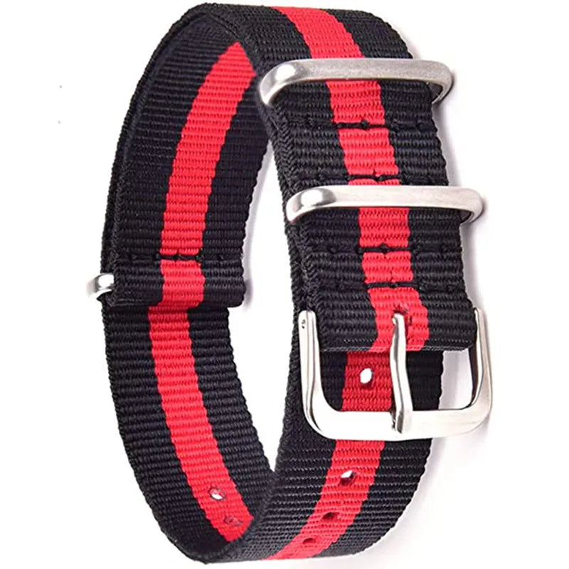 Nylon Watch Strap 16mm 18mm 20mm 22mm — Waterproof Army Sport Watch Band Replacement Belt