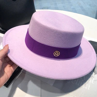 Fedora Hats for Women and Men - Elegant Fashion Bowler Dress Caps with Ribbon Band, Felt Jazz Hat for Weddings, Church, Panama Style