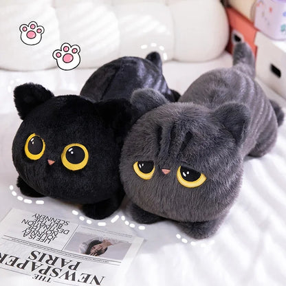 Cute Cat Lying Plush Doll Pillow – Kawaii Cartoon Stuffed Toy for Home, Office & Valentine’s Day Gift