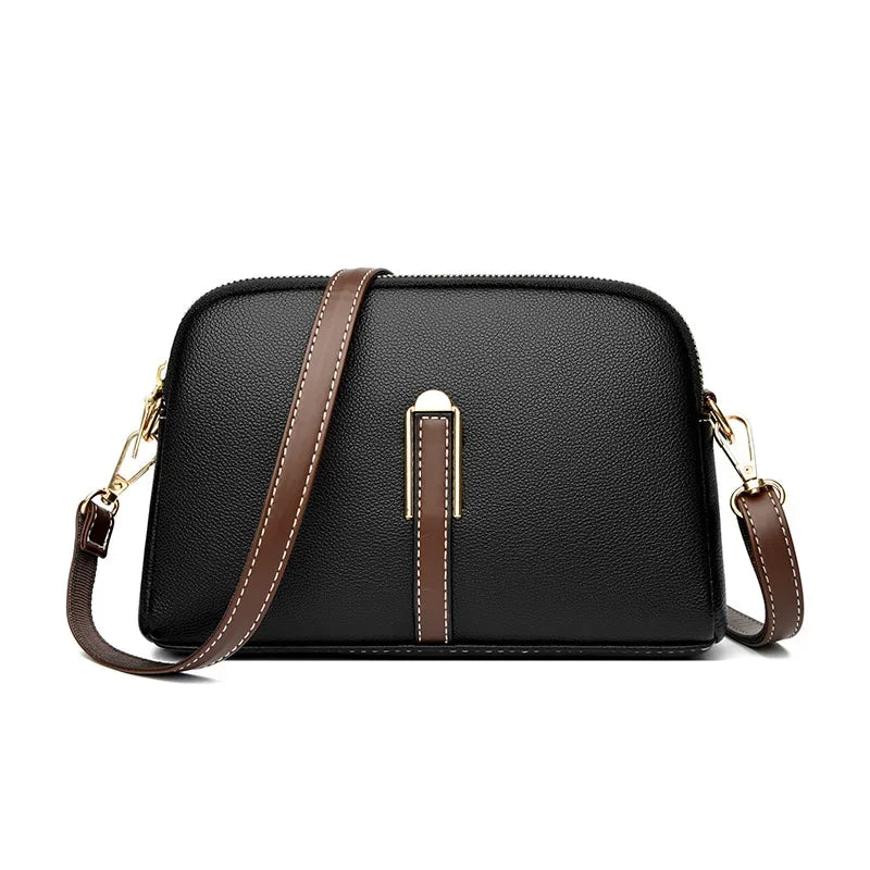 100% Genuine Leather Shoulder Bag for Women - Luxury Designer Cowhide Flap Handbag and Crossbody Messenger Bag