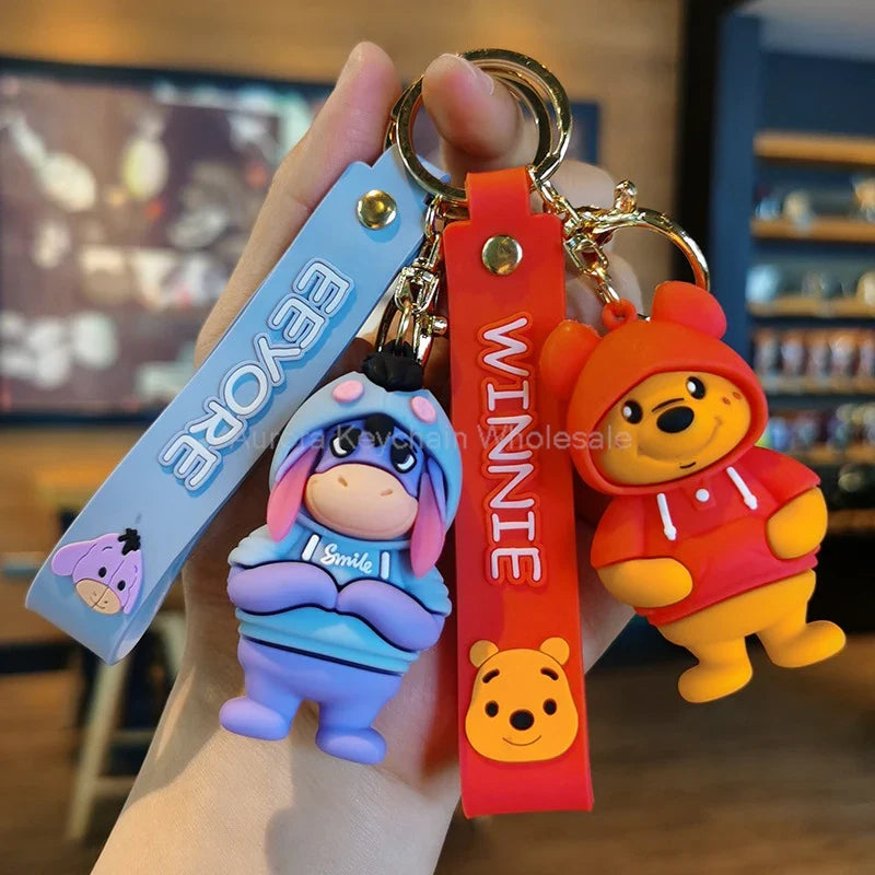 Anime Disney Keychain - Cute Mickey Mouse, Minnie, Lilo and Stitch Cartoon Keyring, Ornament and Car Pendant, Perfect Kids Gifts
