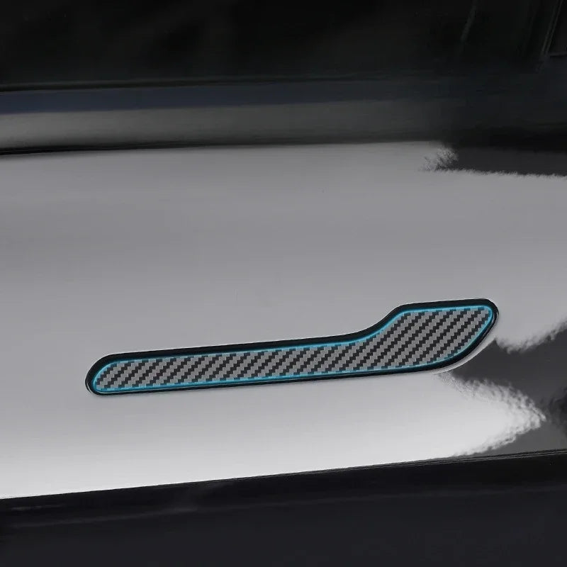 Tesla Model 3 & Y Carbon Fiber ABS Door Handle Cover – Premium Durable 2024 Car Accessory Protector Sticker