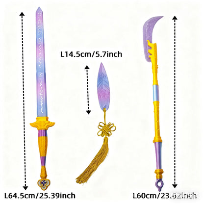 3PCS Hunters Knives for Mira – Cartoon Roleplay & Cosplay Sword Props for Rumi Enhanced Version, Carnival Costume Accessories