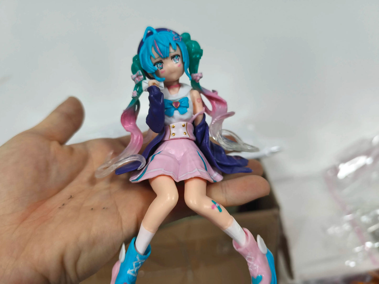 11cm Hatsune Miku Desktop Action Figure – Cute Neko T-Shirt Anime Figurine, Kawaii Girl Model Toy Gift