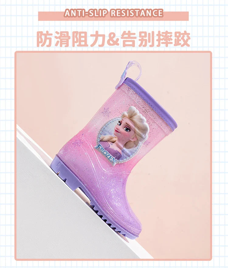 New Children's Rain Shoes – Princess Elsa Cute Non-Slip Rain Boots for Girls