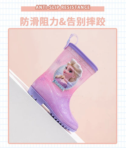 New Children's Rain Shoes – Princess Elsa Cute Non-Slip Rain Boots for Girls