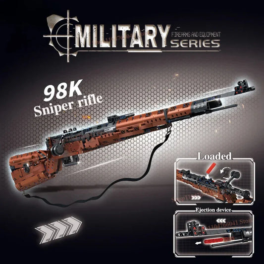 2025 New 1206PCS 98K Style Building Block Gun – DIY Military Model Kit for Boys’ Creative Toy Collection