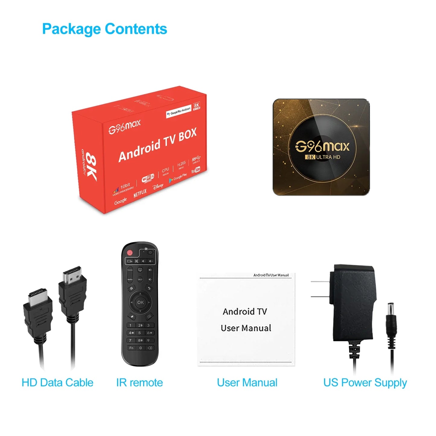 Android 13 8K Ultra HD Smart TV Box, Wifi6, 4GB/64GB, Fast Media Player, Netflix, YouTube, ATV MAXA13