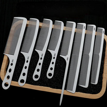 Ultra-Thin Titanium Steel Hairdressing Comb – Professional Men’s Point-Tail Hair Styling Brush