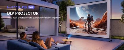 WiMiUS Mini Android 11.0 DLP Projector – Rechargeable Ultra Short Throw, WiFi, Bluetooth, FHD 1080P Support