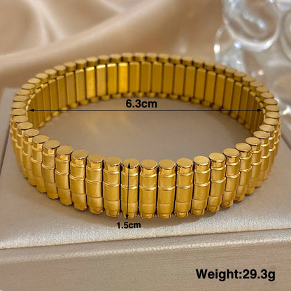 Greatera Five-Layer 10mm Beaded Bracelet – Two-Tone Stainless Steel Watch Chain Bangle Jewelry for Men & Women