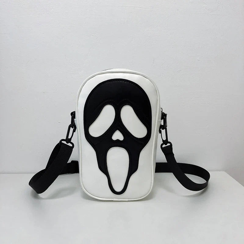Halloween Ghost Crossbody Bag — Skull Shoulder Bag for Women & Girls, Y2K Punk Hiphop Skeleton Handbag