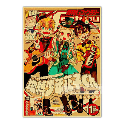 Vintage Anime Kraft Paper Posters – JoJo’s Bizarre Adventure, Jujutsu Kaisen & Demon Slayer Wall Art for Home Room Decor