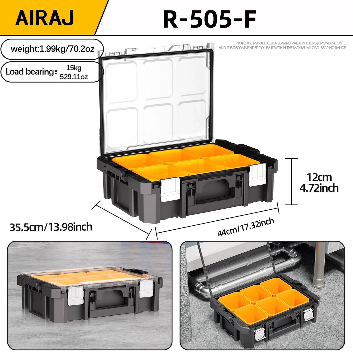 AIRAJ Stackable Modular Toolbox Set – Portable Wheeled Combo Toolbox for Space-Saving Storage & Easy Mobility